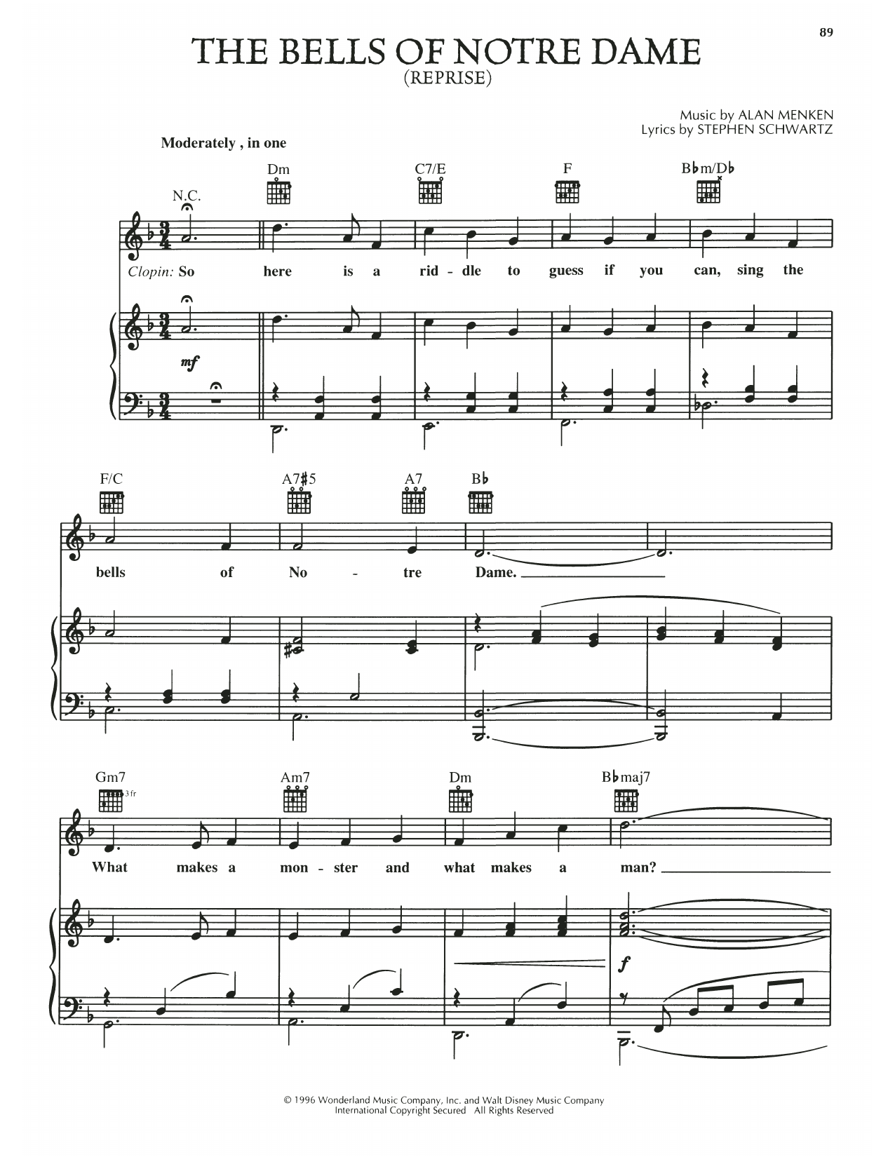 The Bells Of Notre Dame (Reprise) (from The Hunchback Of Notre Dame)