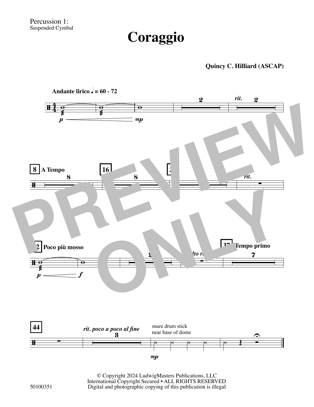 Coraggio - Percussion 1