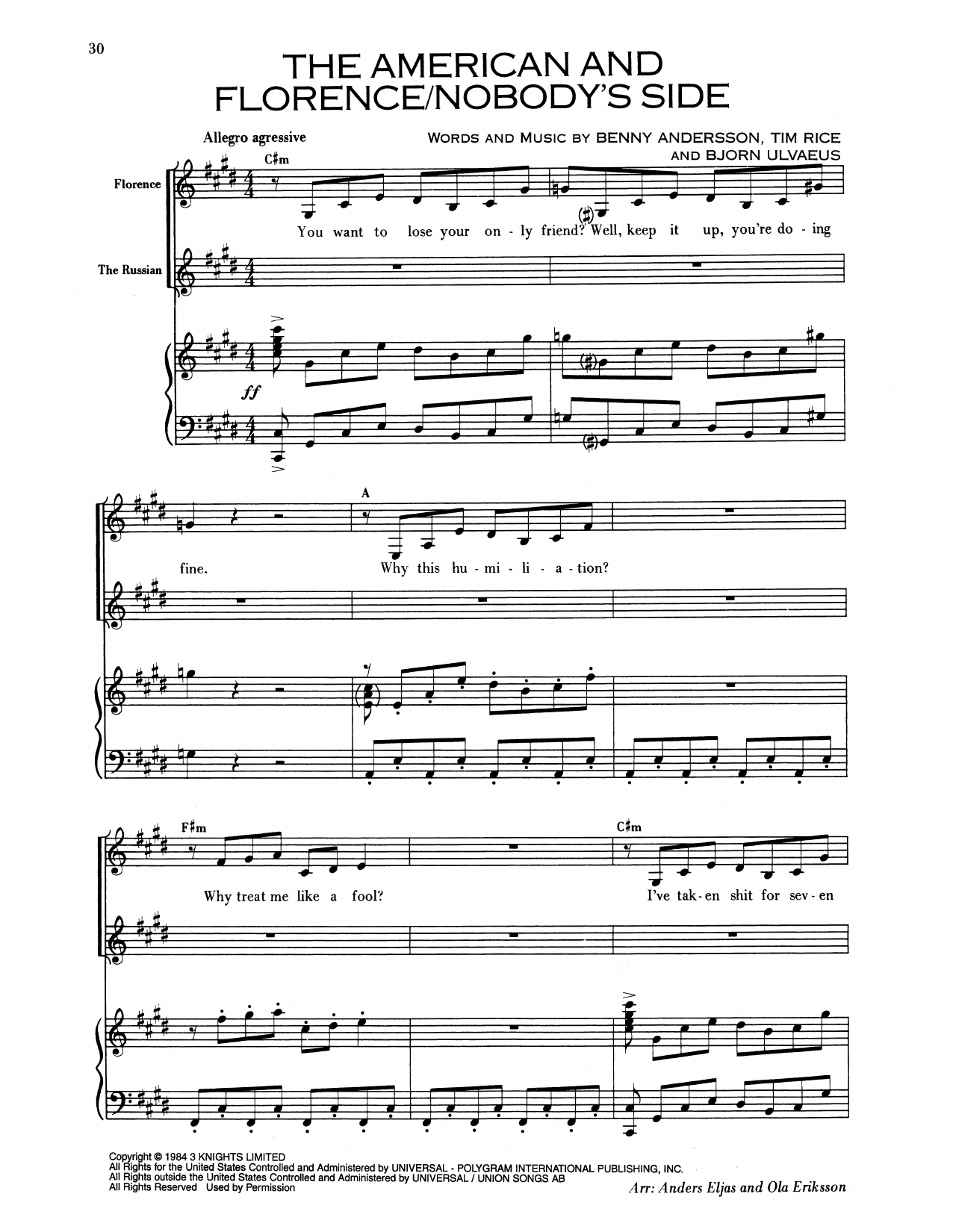 The American And Florence/Nobody's Side (from Chess)