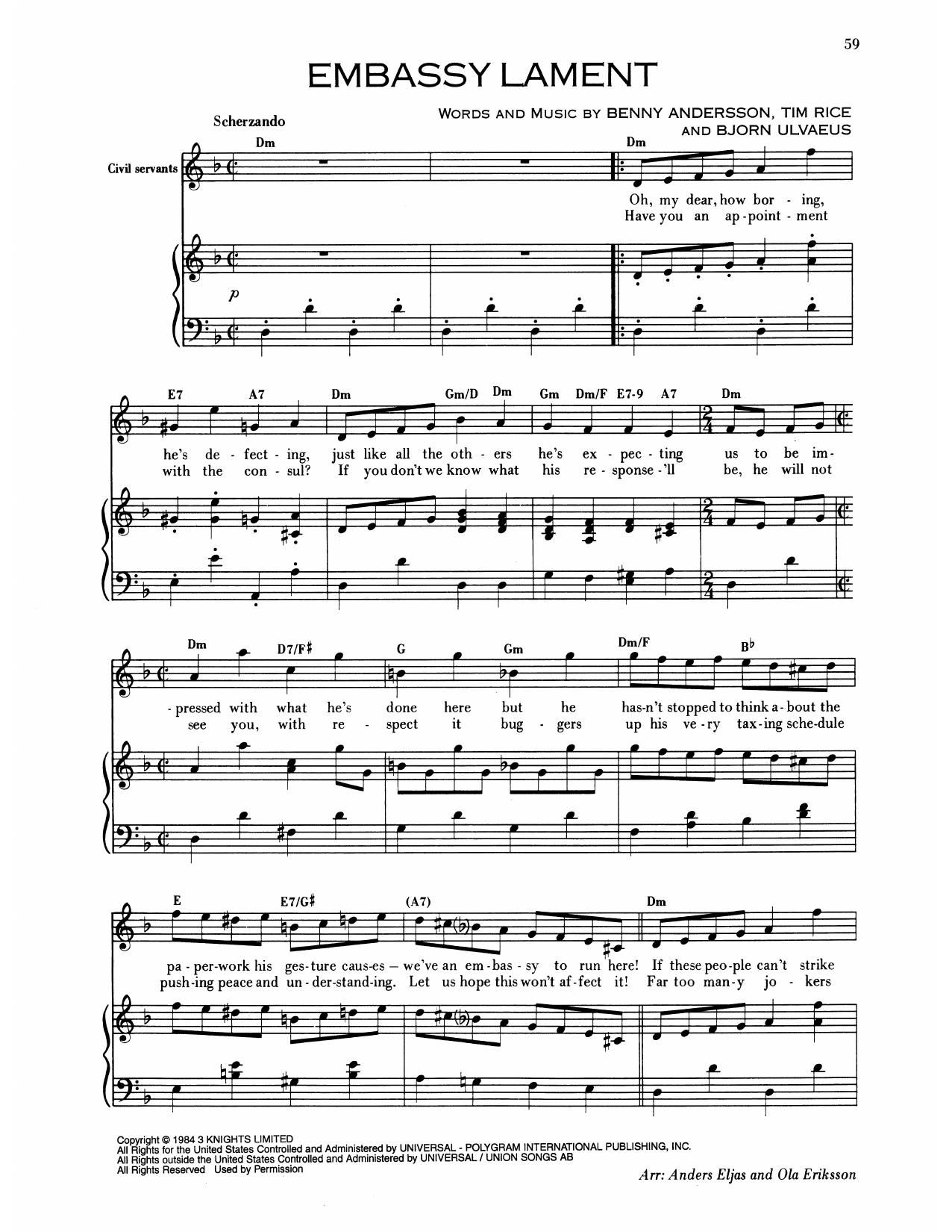 Embassy Lament (from Chess)