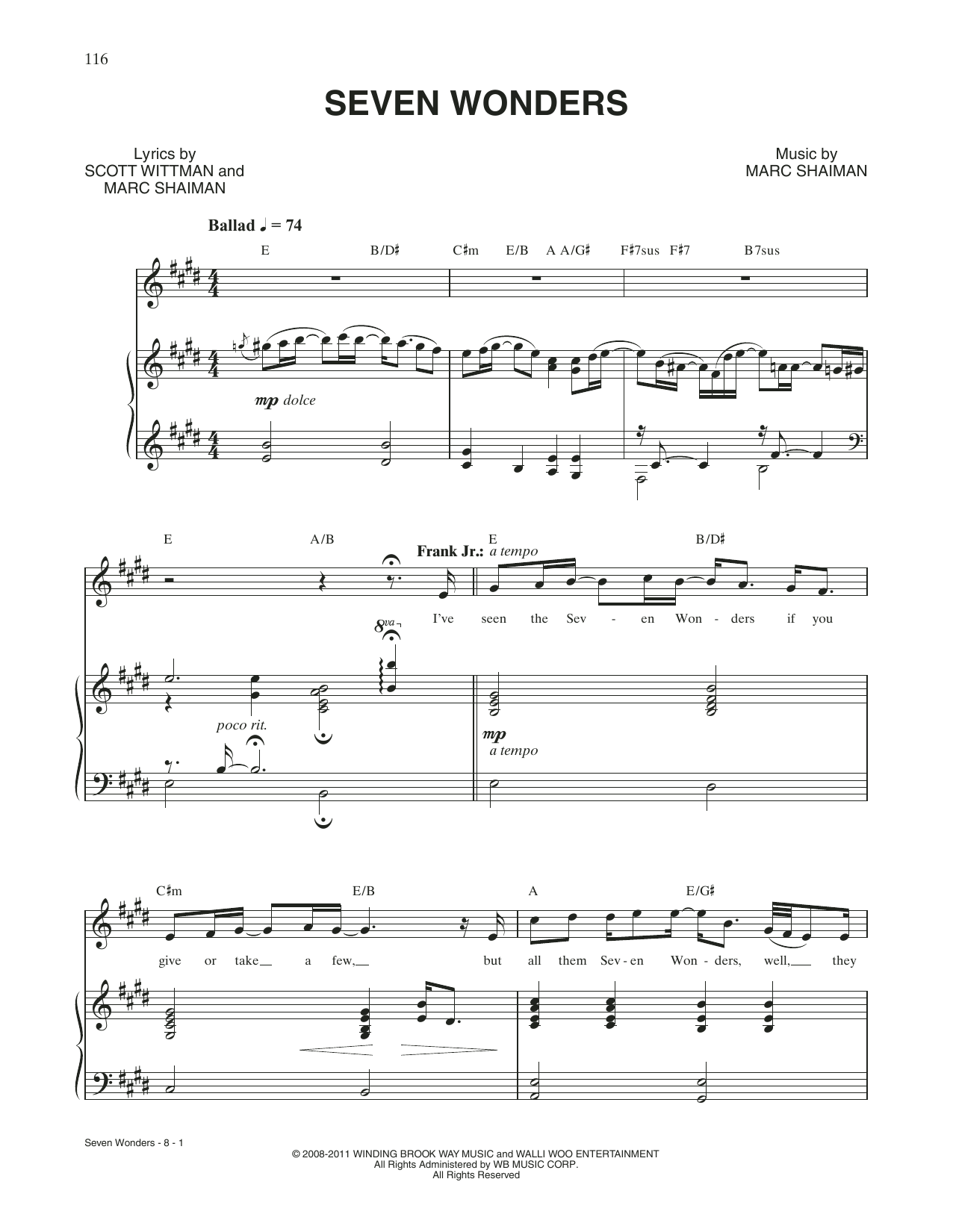 Seven Wonders (from Catch Me If You Can)