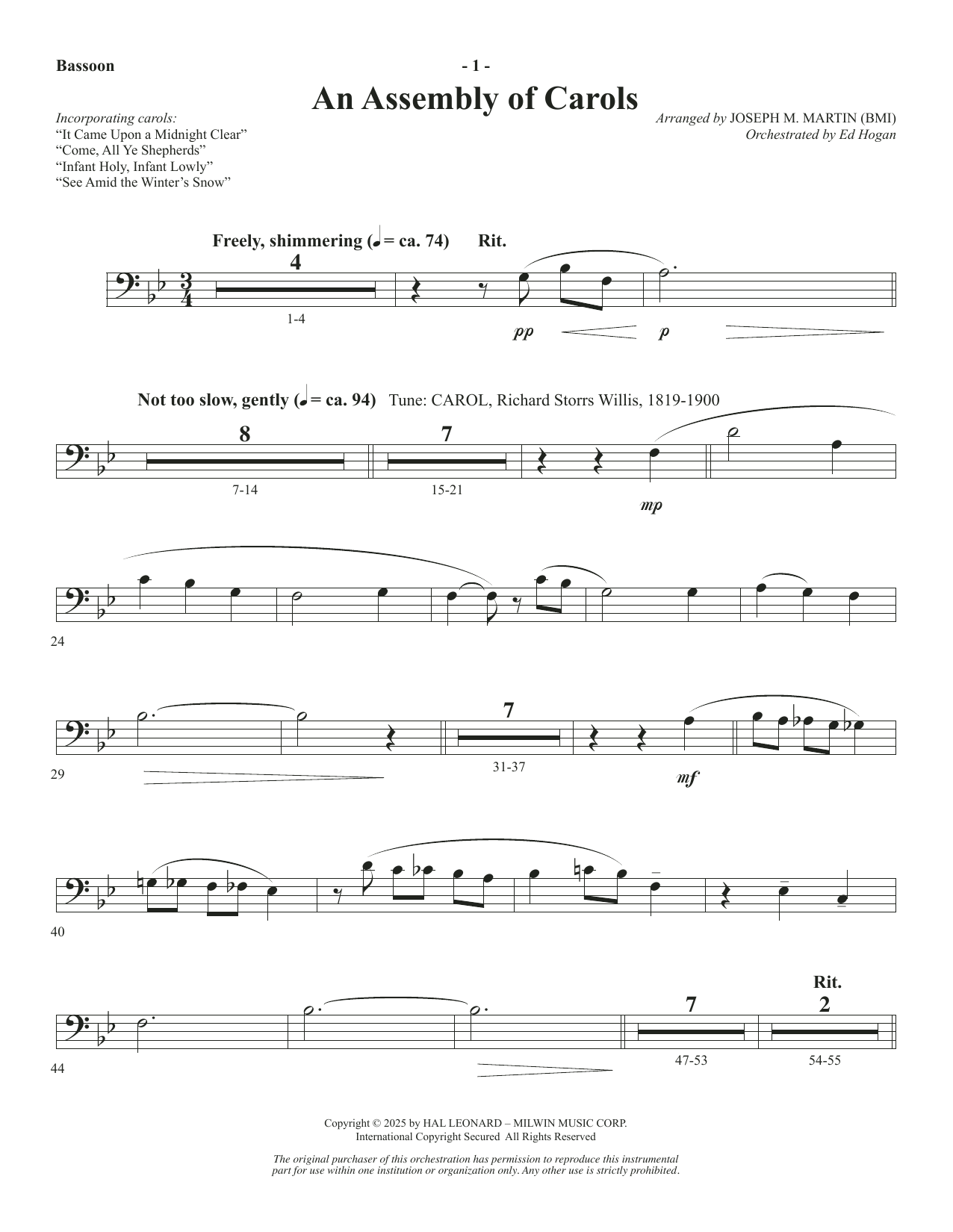 The Poetry Of Promise (A Cantata for Christmas) - Bassoon