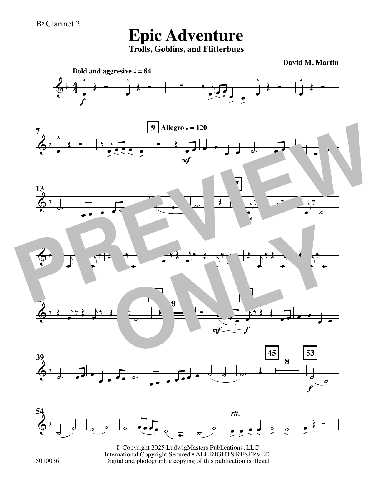 Epic Adventure - Clarinet 2