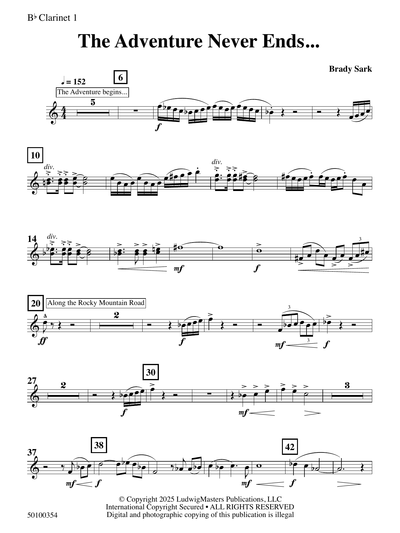 The Adventure Never Ends - Clarinet 1
