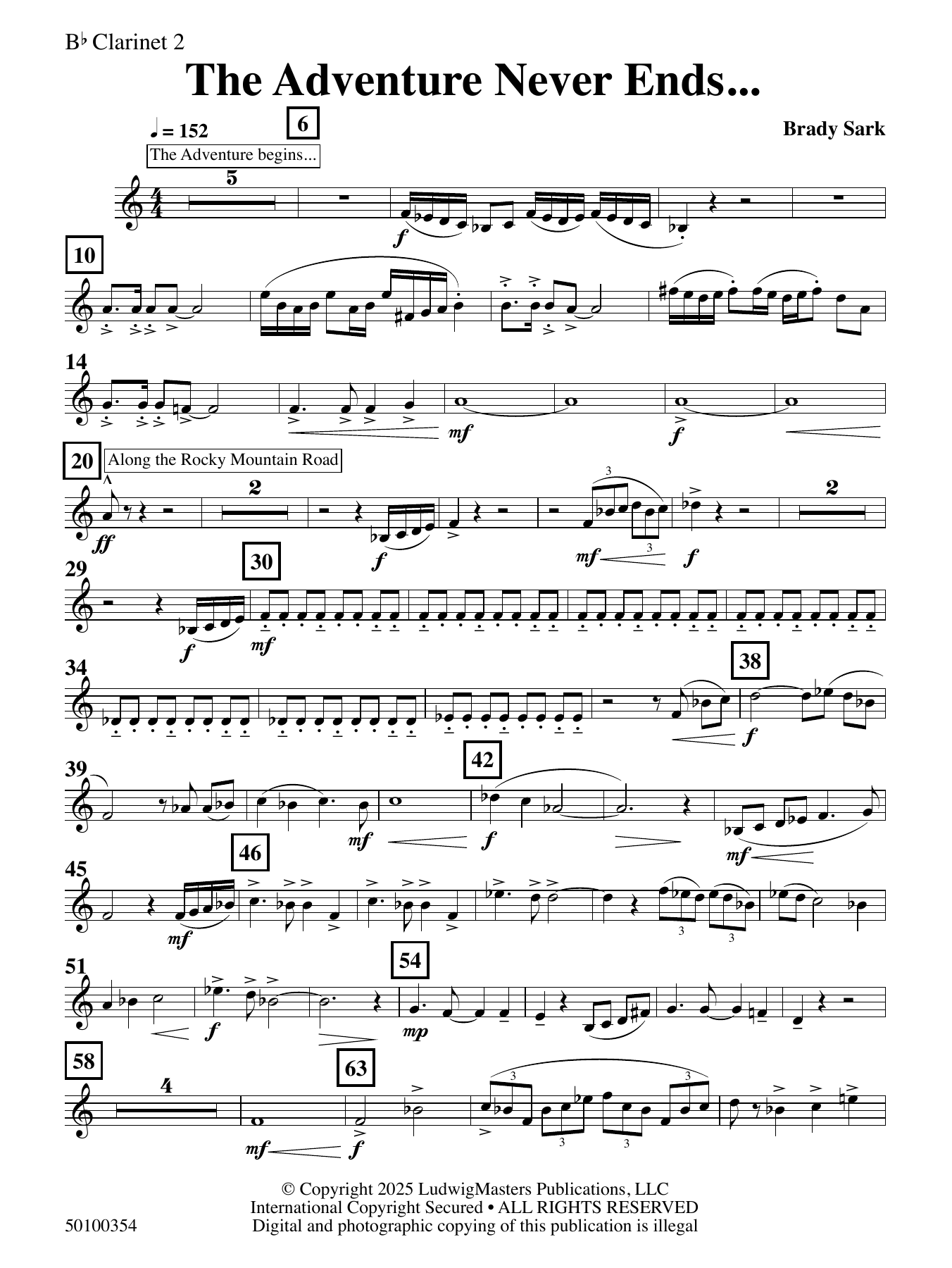 The Adventure Never Ends - Clarinet 2
