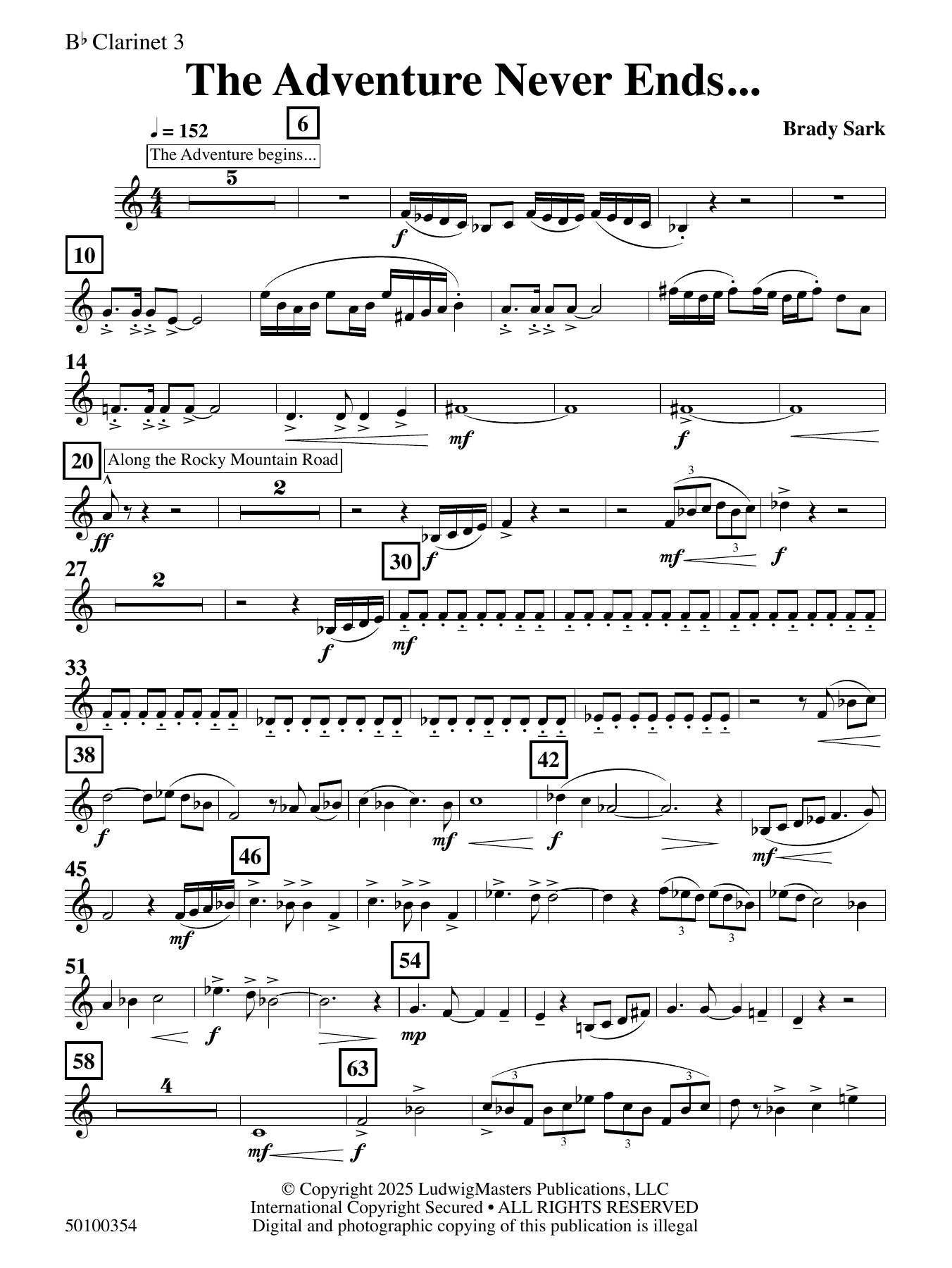 The Adventure Never Ends - Clarinet 3