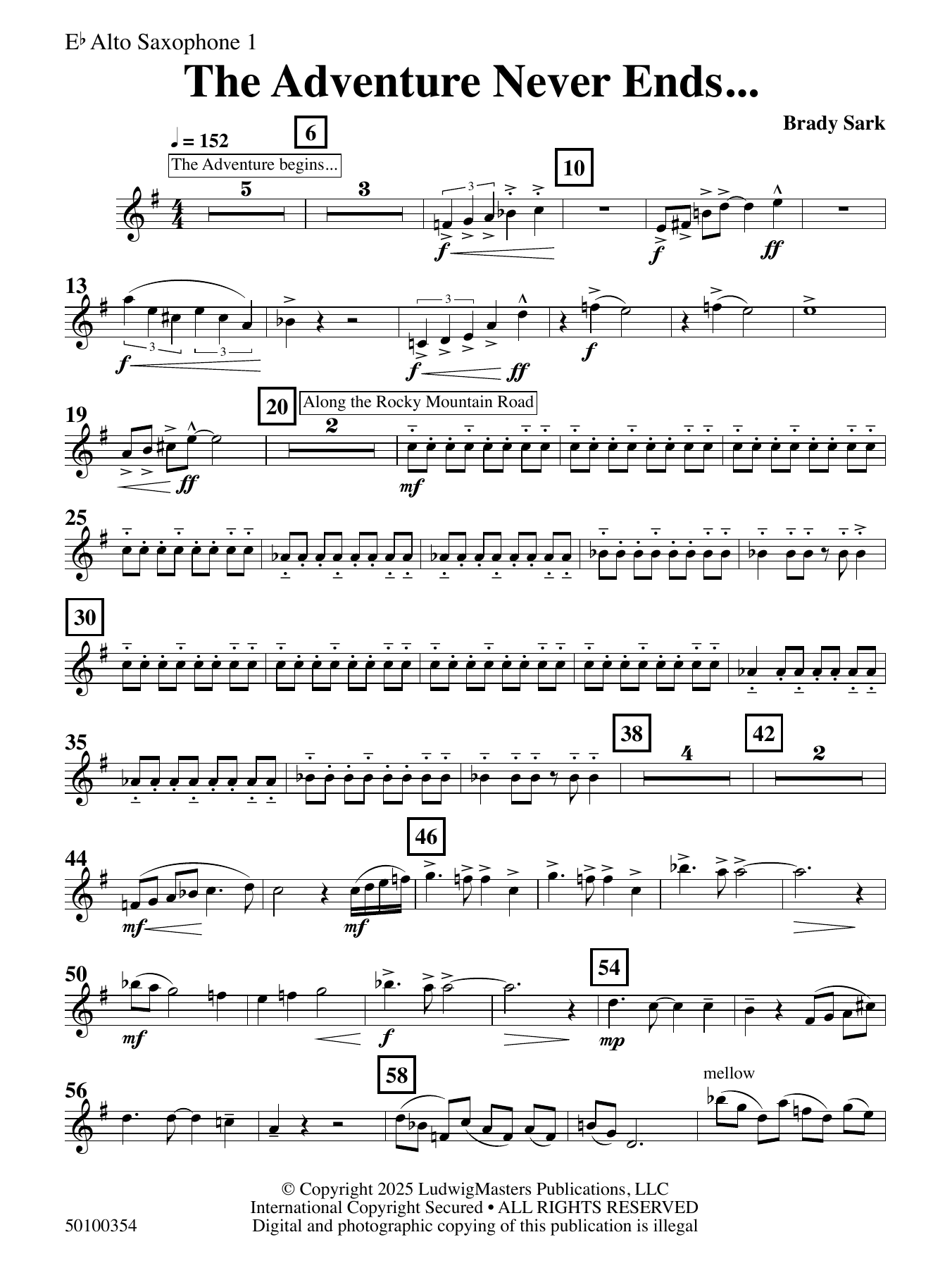 The Adventure Never Ends - Alto Saxophone 1