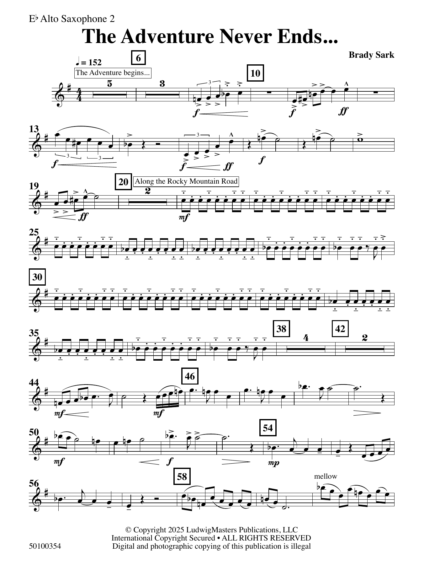 The Adventure Never Ends - Alto Saxophone 2