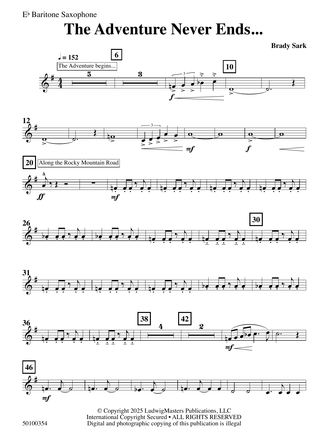 The Adventure Never Ends - Baritone Saxophone