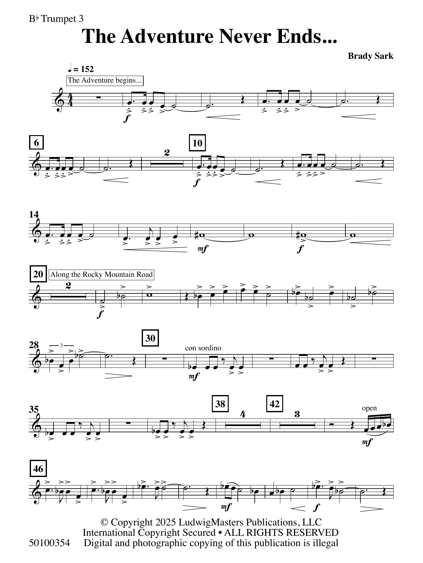 The Adventure Never Ends - Trumpet 3