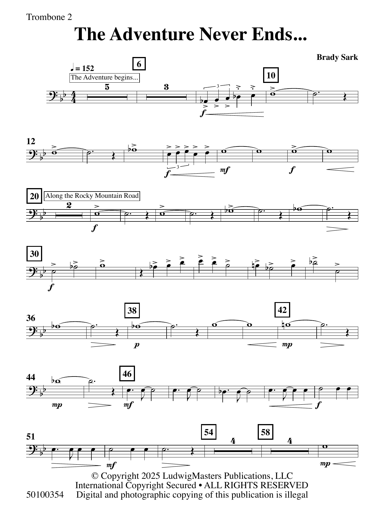 The Adventure Never Ends - Trombone 2