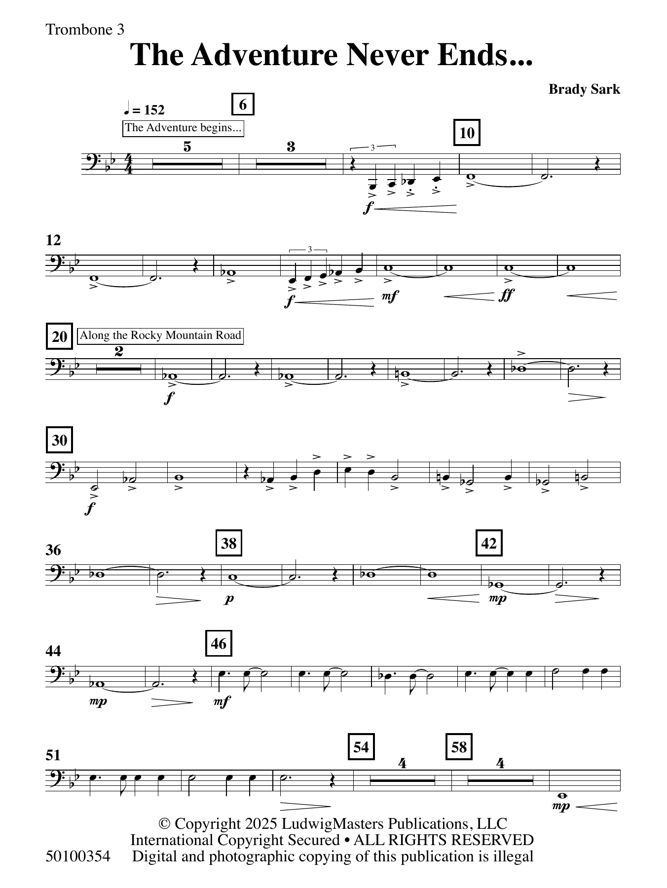 The Adventure Never Ends - Trombone 3
