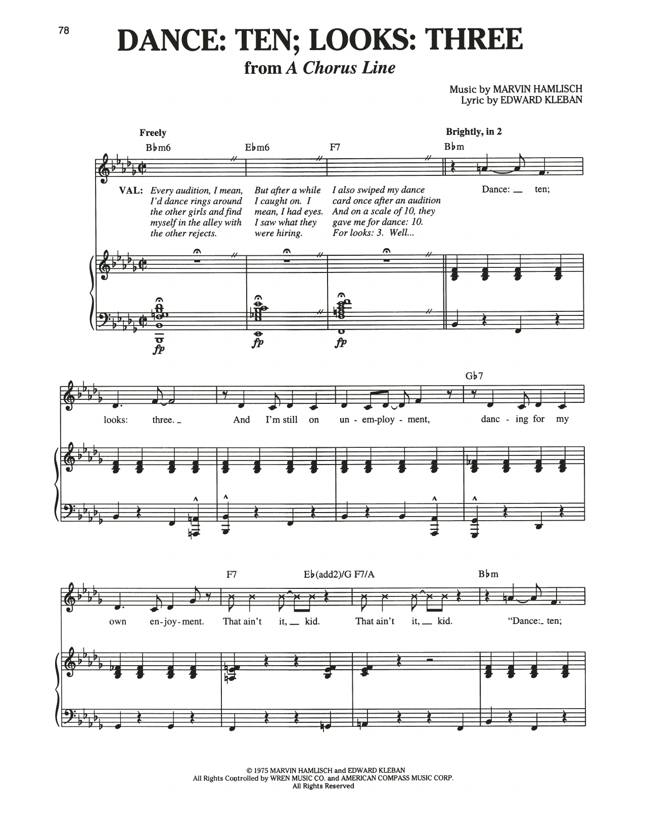 Dance: Ten; Looks: Three (from A Chorus Line)