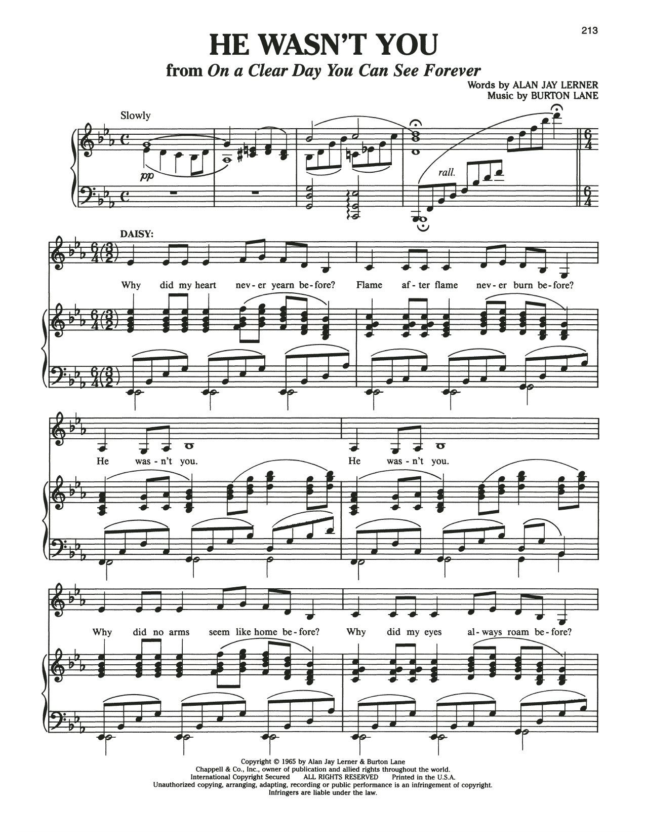 He Wasn't You (from On A Clear Day You Can See Forever)