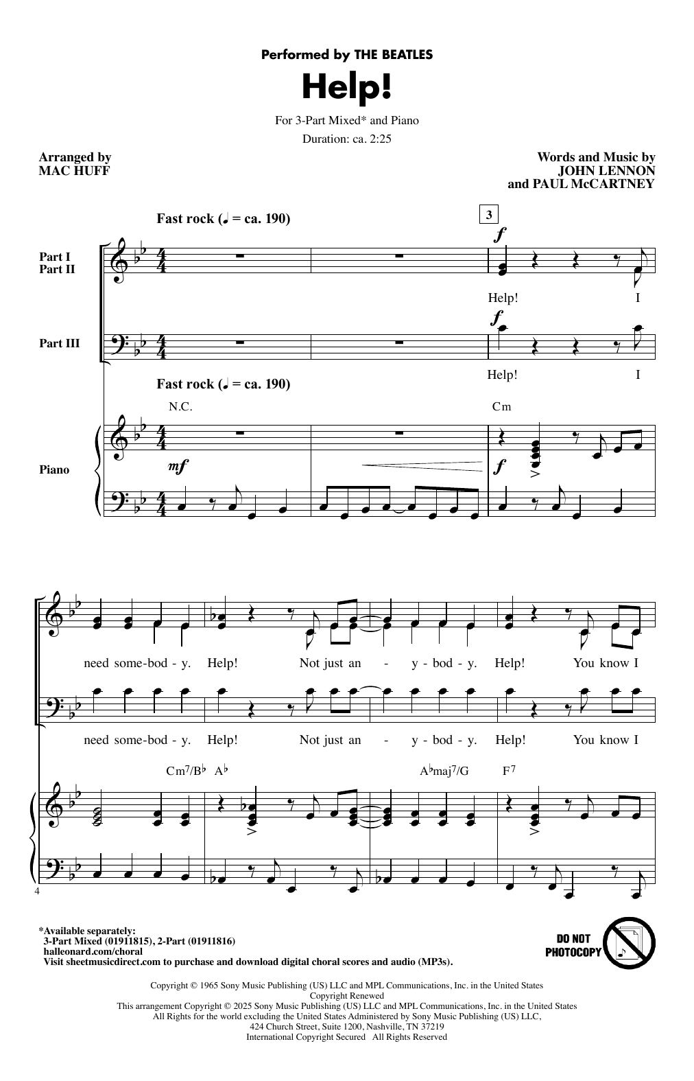 Help! (arr. Mac Huff)