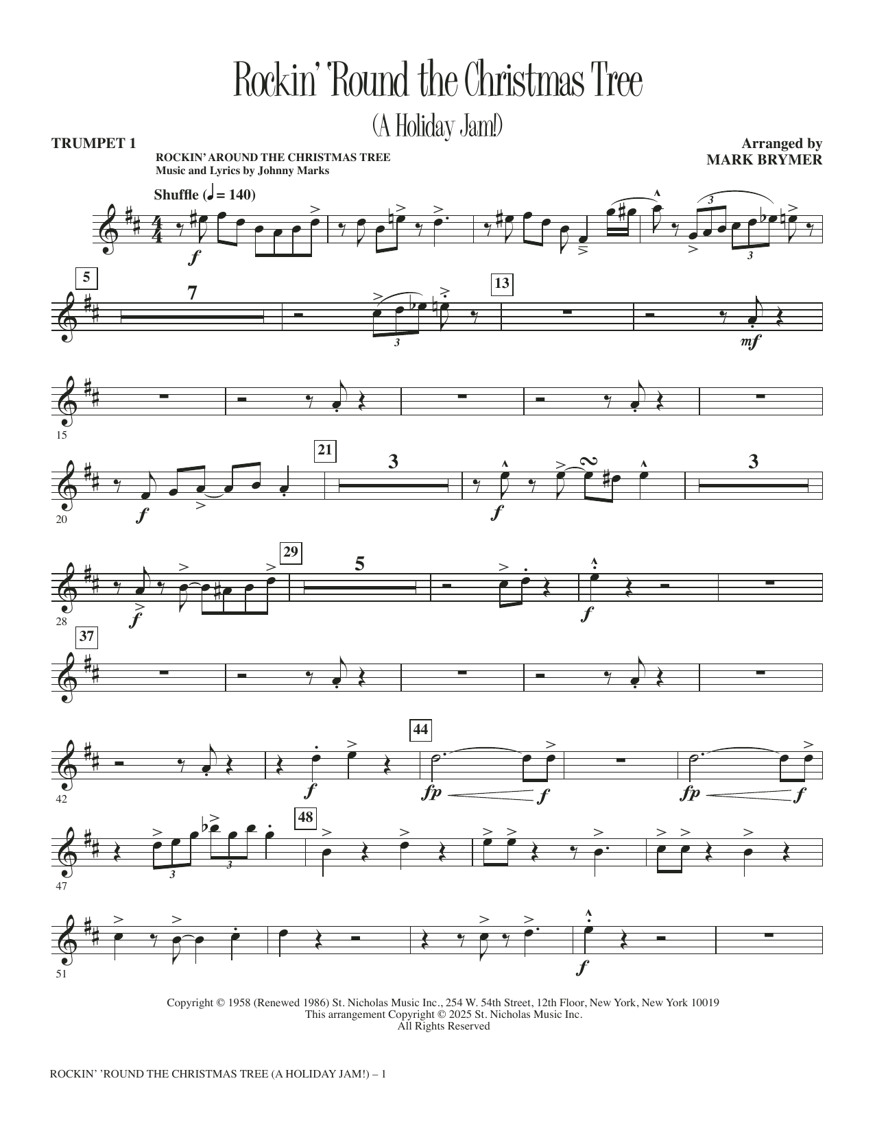 Rockin' 'Round The Christmas Tree (A Holiday Jam!) - Trumpet 1