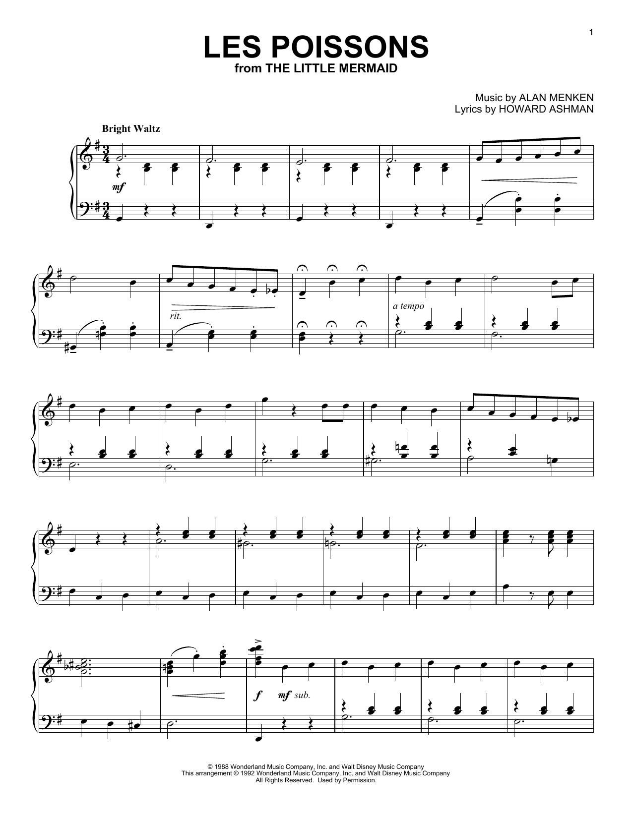 Les Poissons (from The Little Mermaid)