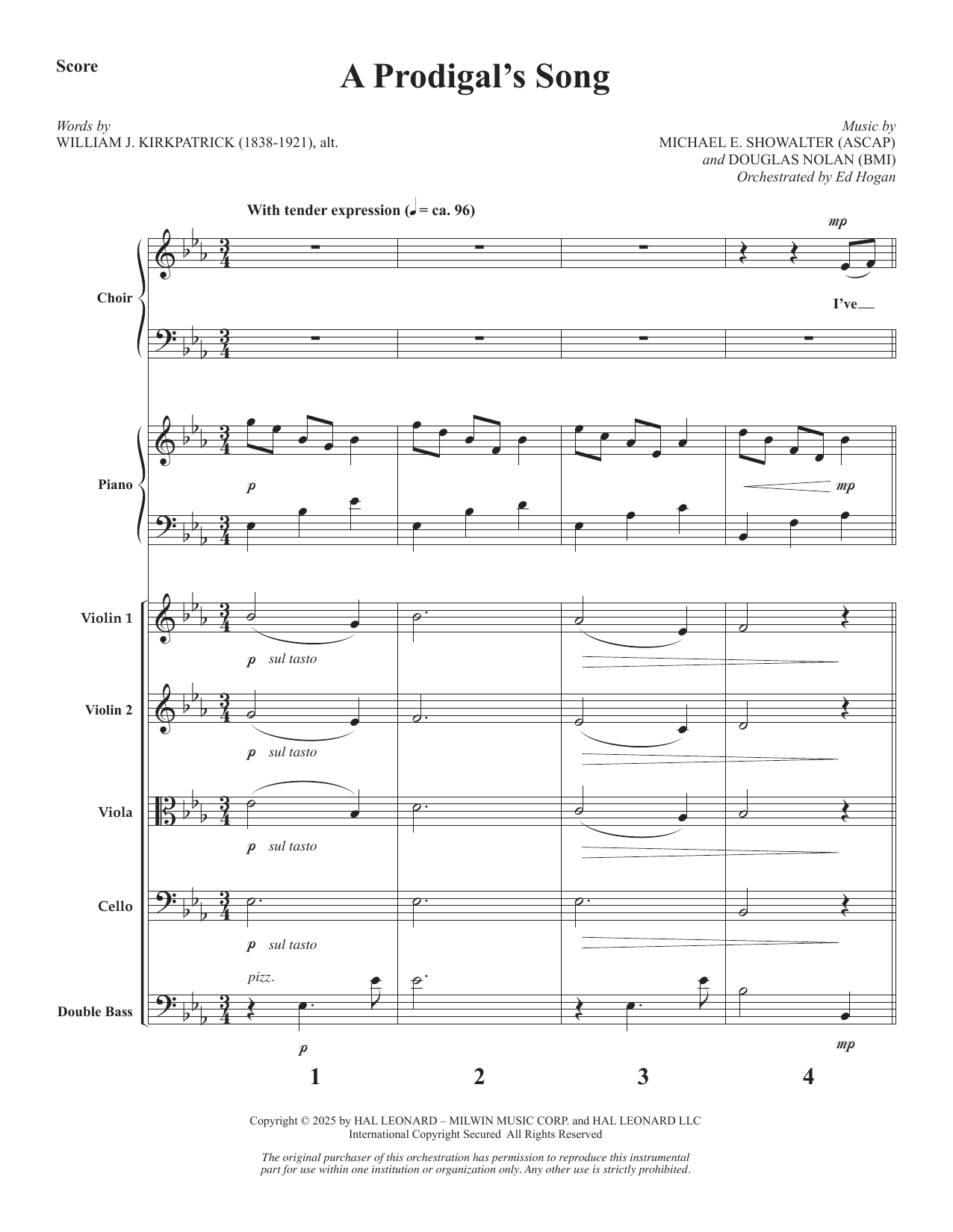 A Prodigal's Song - Conductor Score (Full Score)