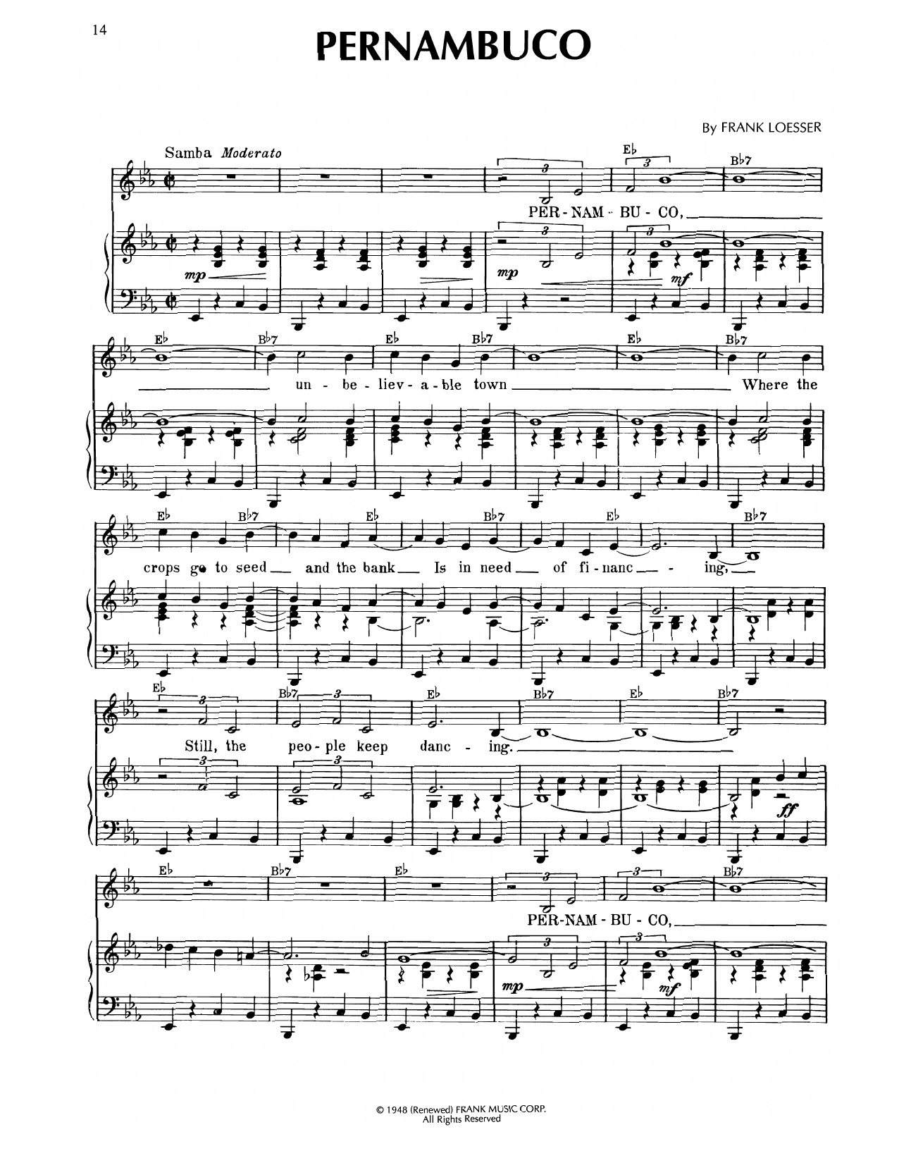 Pernambuco (from Where's Charley?)