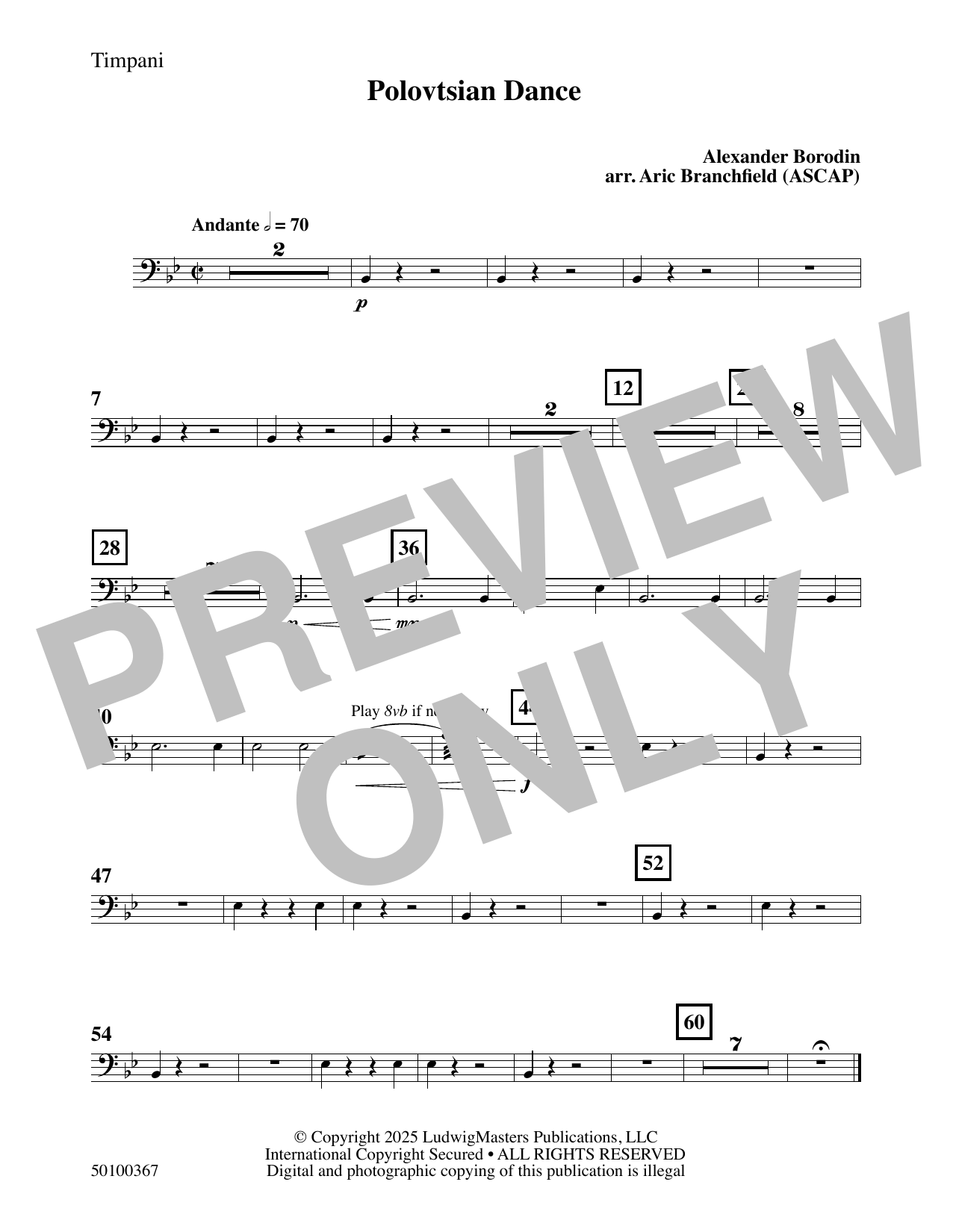 Polovtsian Dance (arr. Aric Branchfield) - Timpani