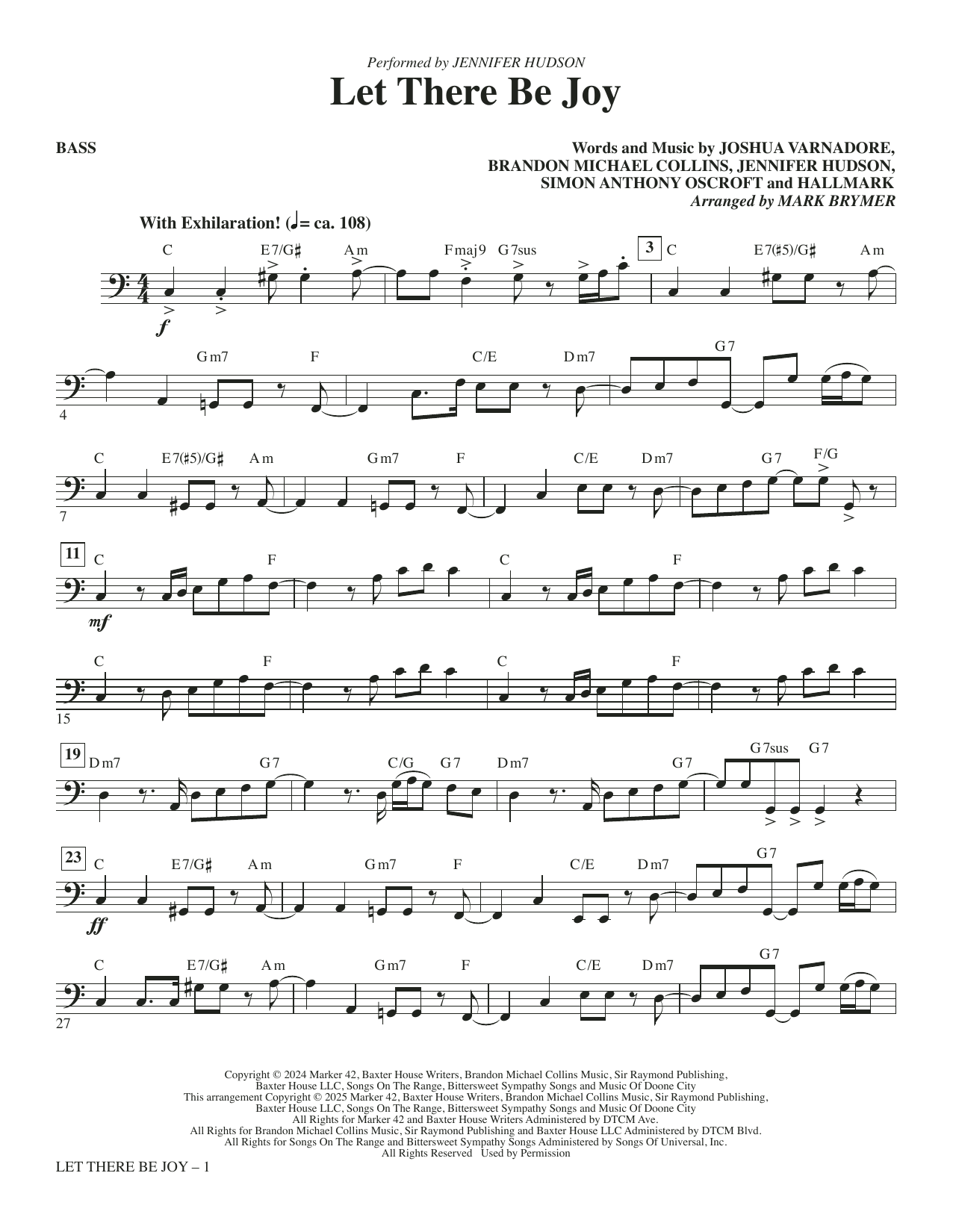 Let There Be Joy (arr. Mark Brymer) - Bass