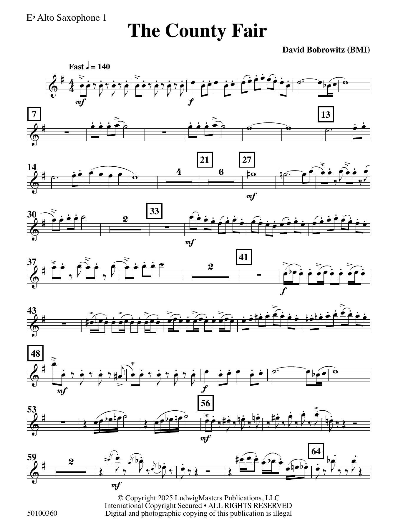 The County Fair - Alto Saxophone 1 par David Bobrowitz Partitions pour ...