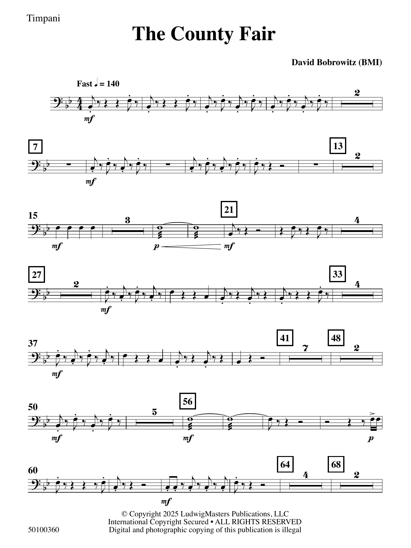 The County Fair - Timpani par David Bobrowitz Partitions pour Orchestre ...