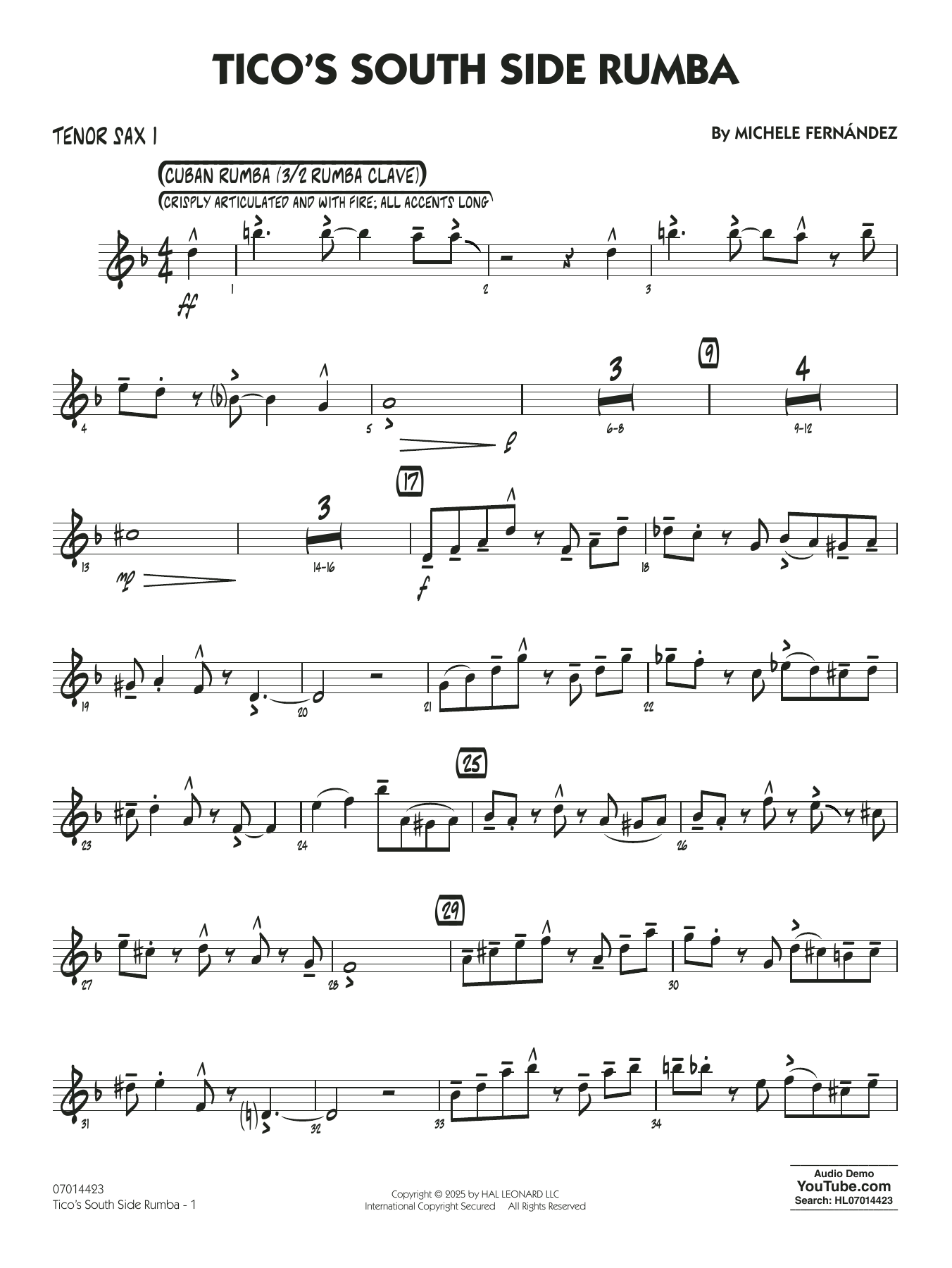 Tico's South Side Rumba - Tenor Sax 1