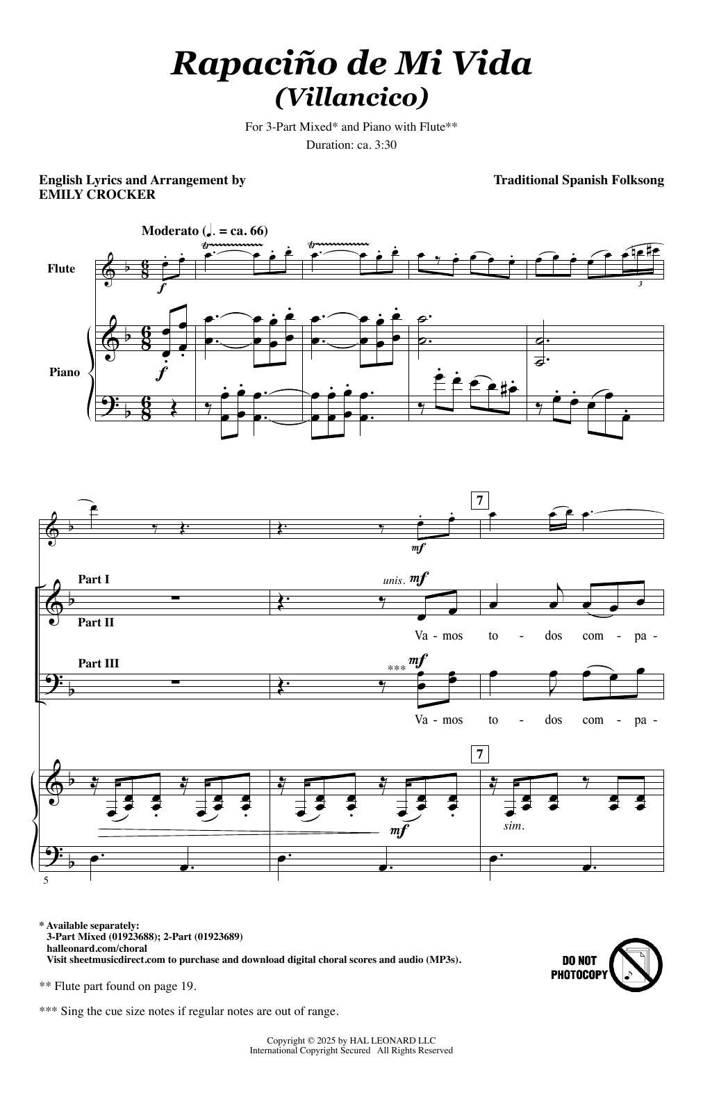 Rapaciño De Mi Vida (Villancico) (arr. Emily Crocker)