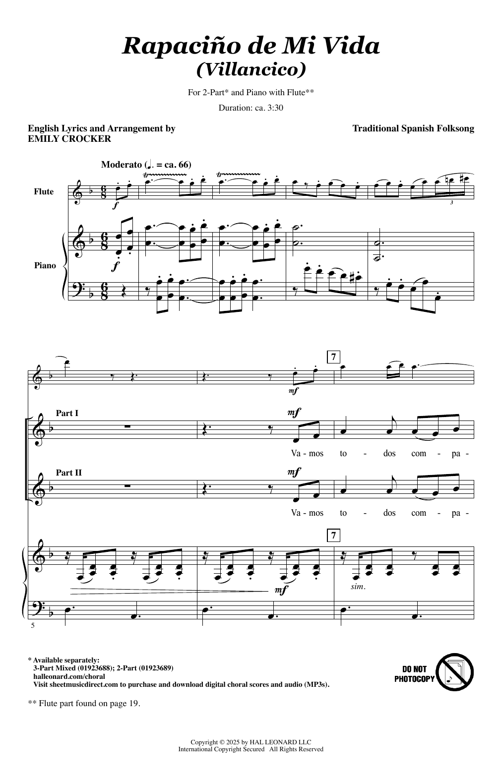 Rapaciño De Mi Vida (Villancico) (arr. Emily Crocker)