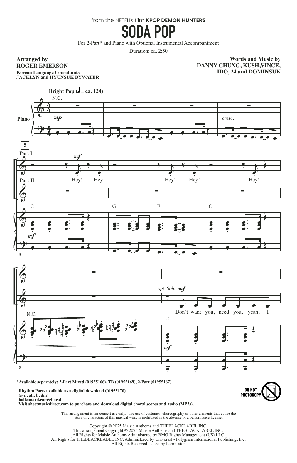 Soda Pop (from KPop Demon Hunters) (arr. Roger Emerson)