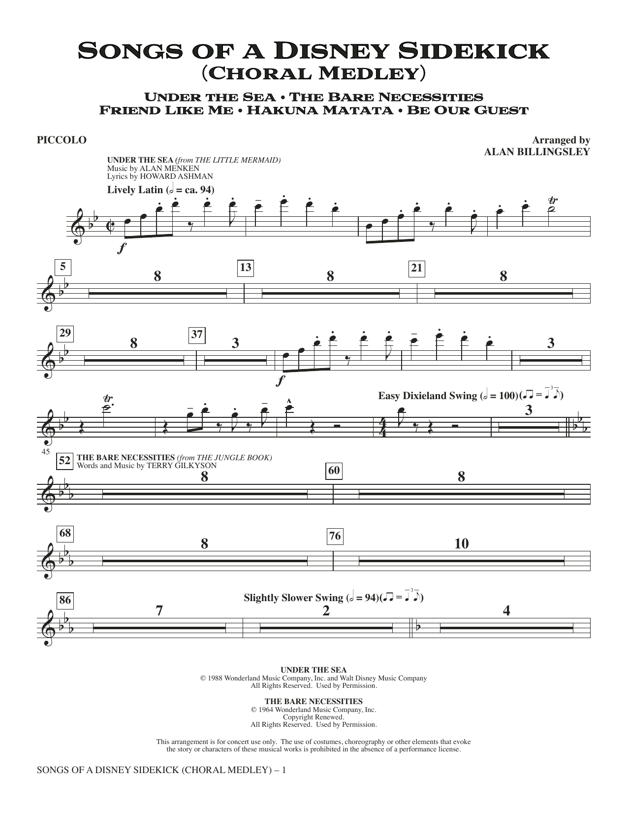 Songs of a Disney Sidekick (Choral Medley) - Piccolo