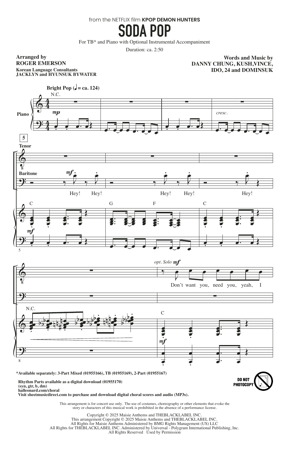 Soda Pop (from KPop Demon Hunters) (arr. Roger Emerson)