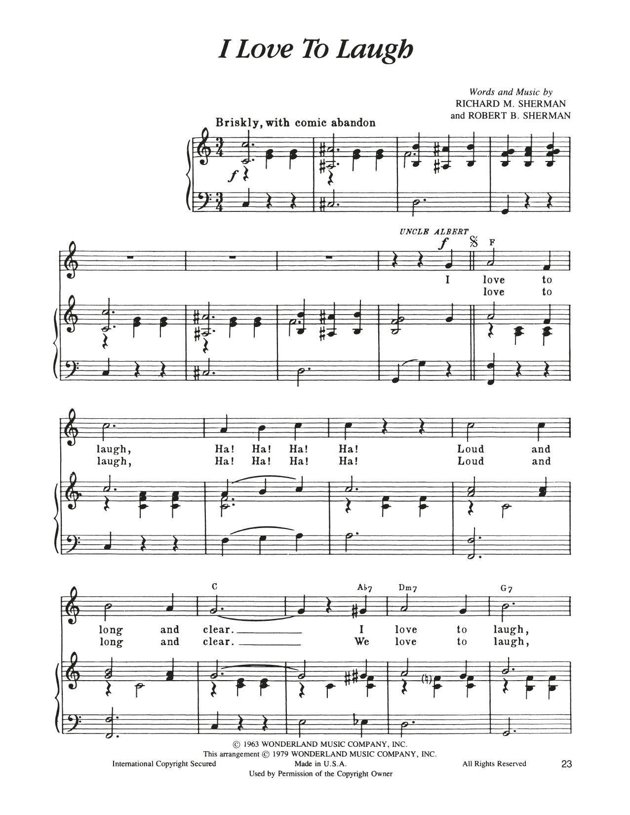 I Love To Laugh (from Mary Poppins)