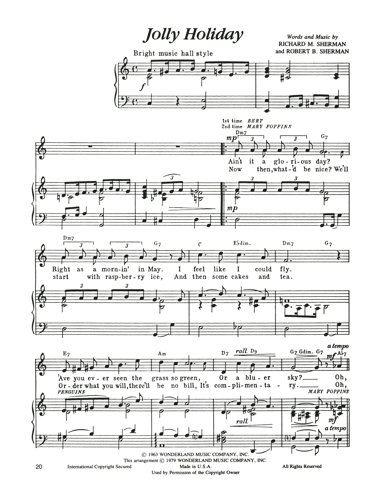 Jolly Holiday (from Mary Poppins)