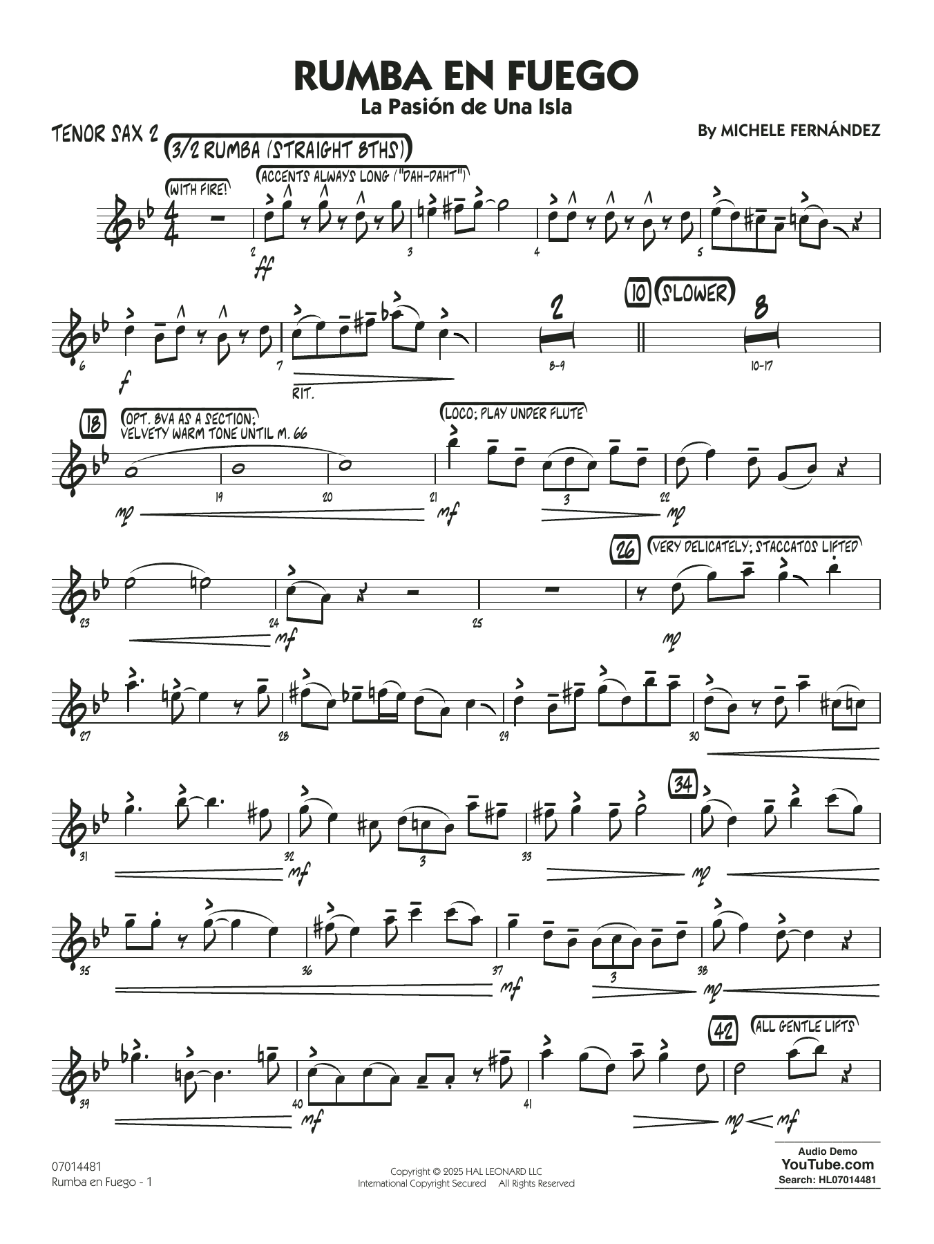 Rumba En Fuego - Tenor Sax 2