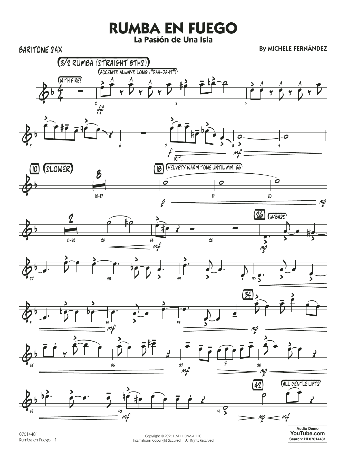 Rumba En Fuego - Baritone Sax