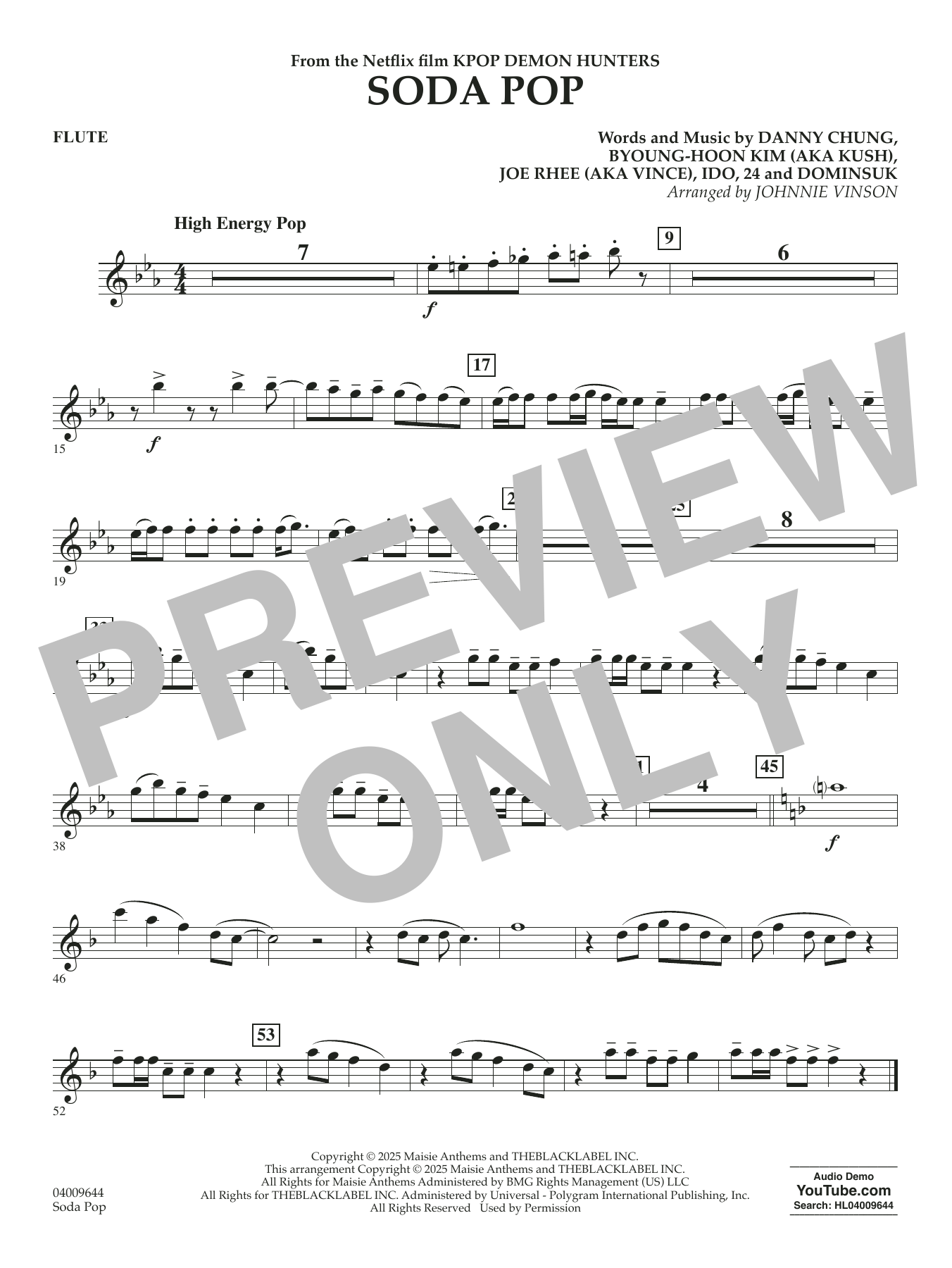 Soda Pop (from KPop Demon Hunters) (arr. Johnnie Vinson) - Flute