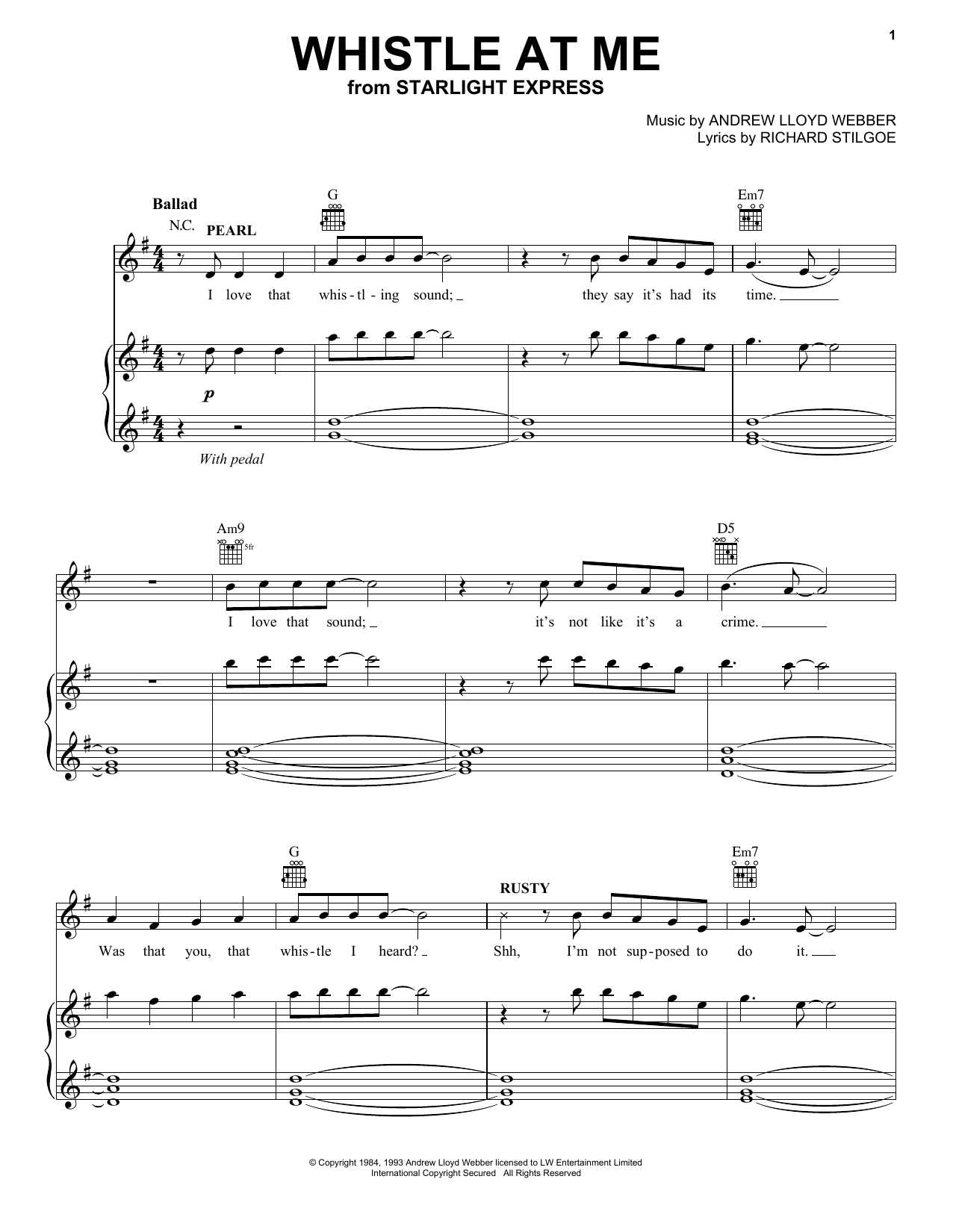 He'll Whistle At Me (from Starlight Express)