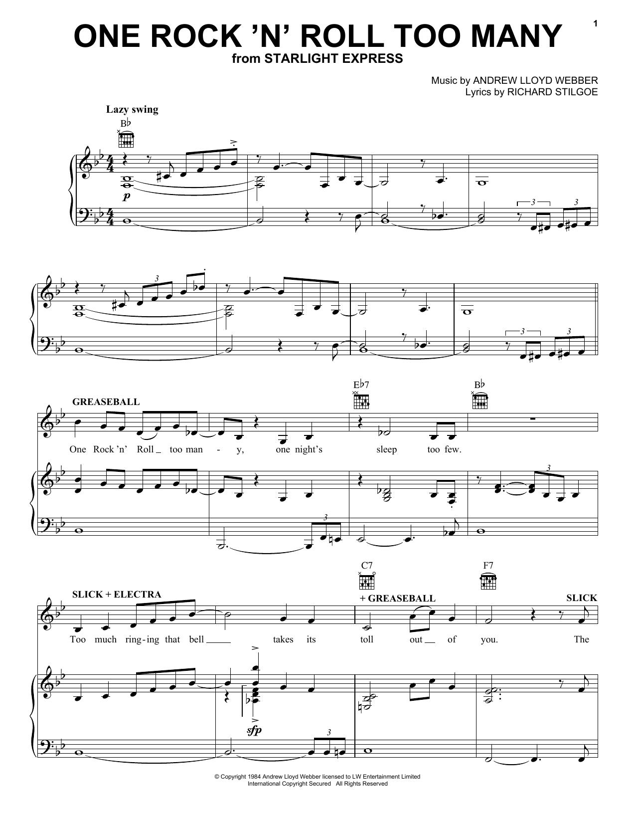 One Rock 'N' Roll Too Many (from Starlight Express)