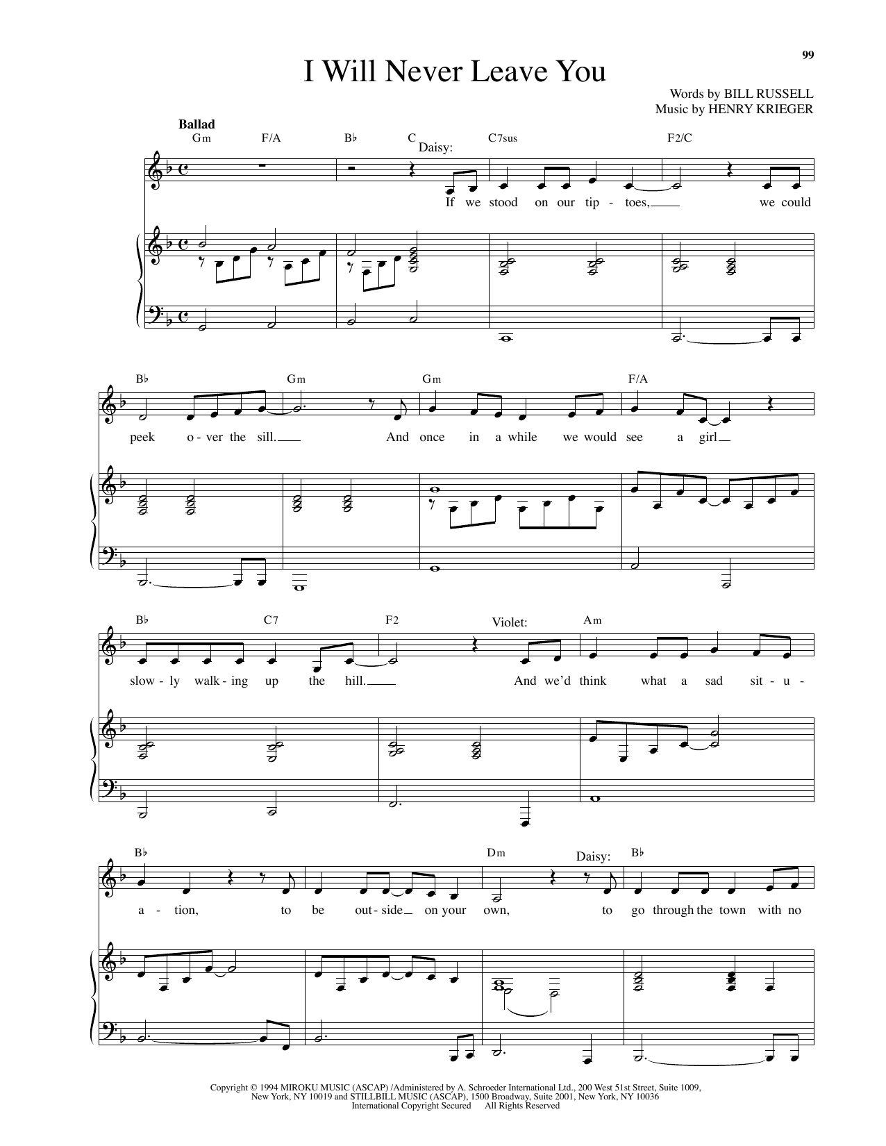 I Will Never Leave You (from Side Show)