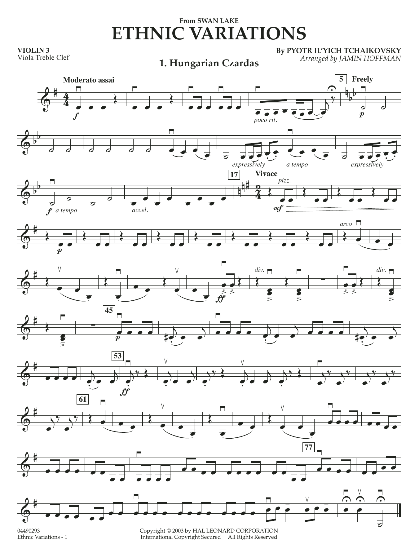 Ethnic Variations (arr. Jamin Hoffman) - Violin 3 (Viola T.C.)