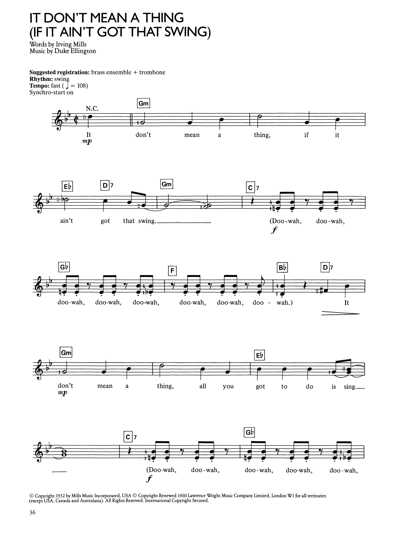 It Don't Mean A Thing (If It Ain't Got That Swing)