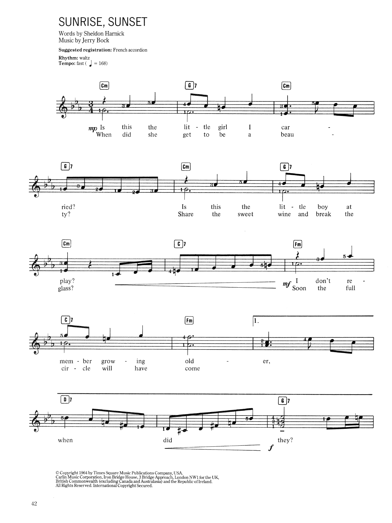 Sunrise, Sunset (from Fiddler On The Roof)