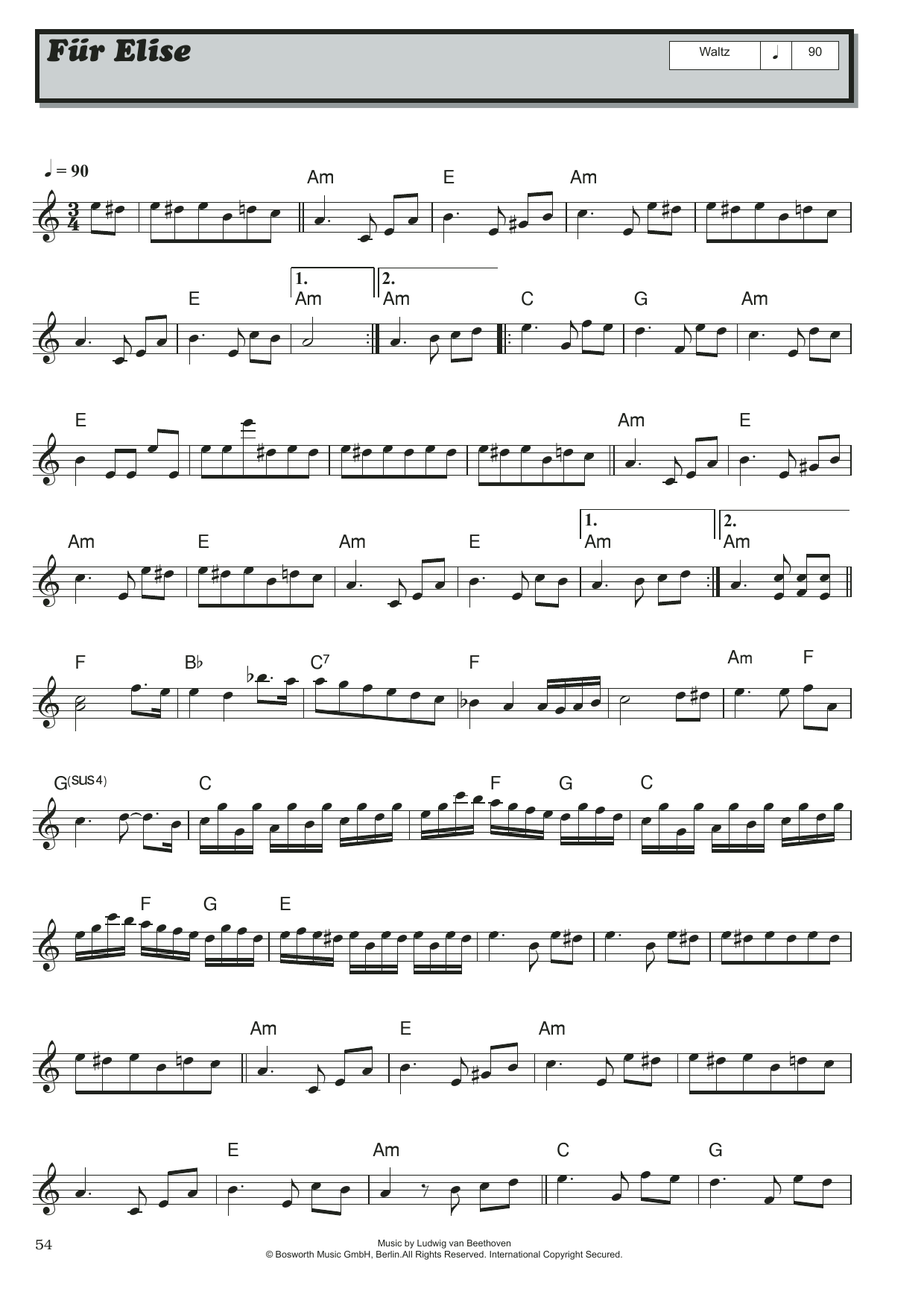 Bagatelle In A Minor "Fur Elise," WoO 59