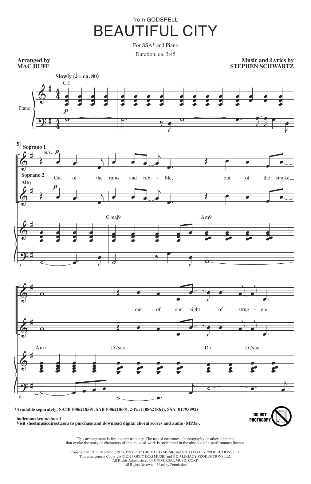 Beautiful City (from Godspell) (arr. Mac Huff)