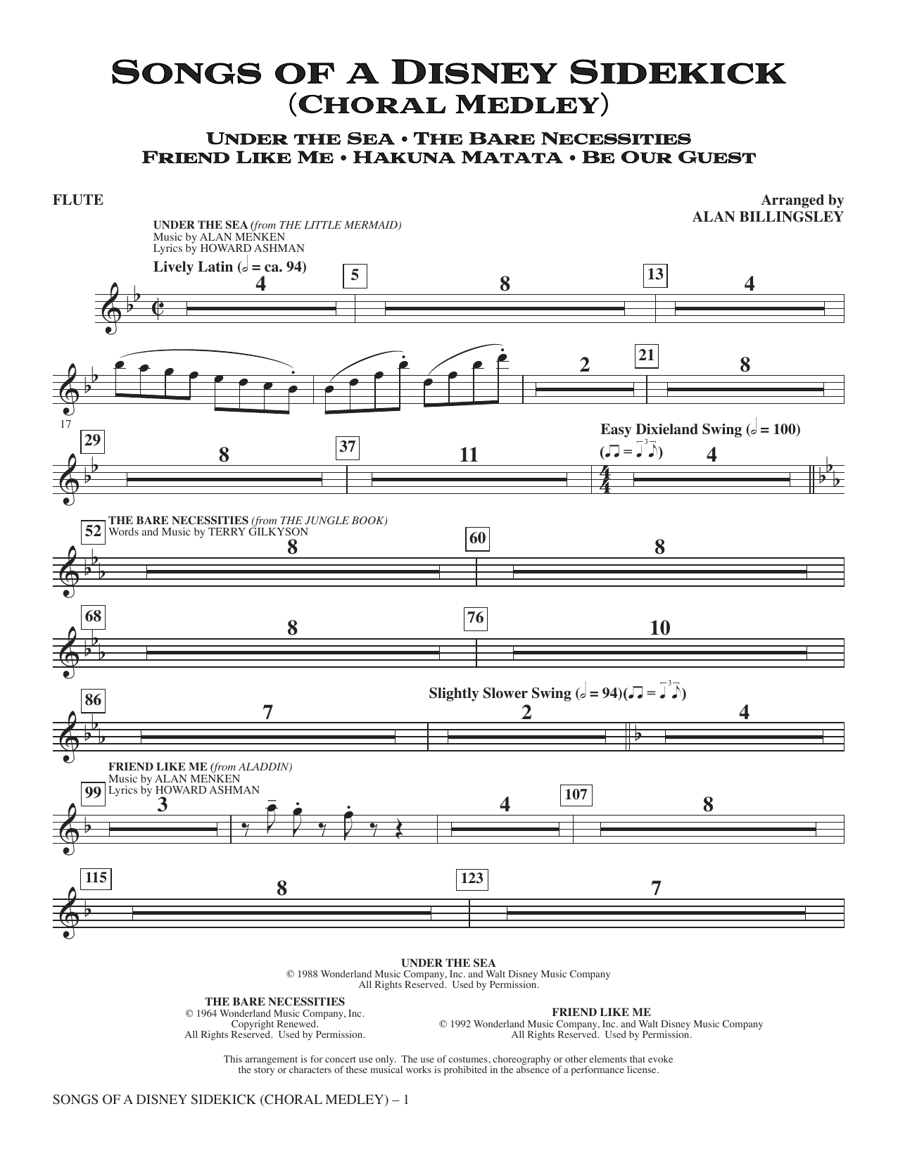 Songs of a Disney Sidekick (Choral Medley) - Flute
