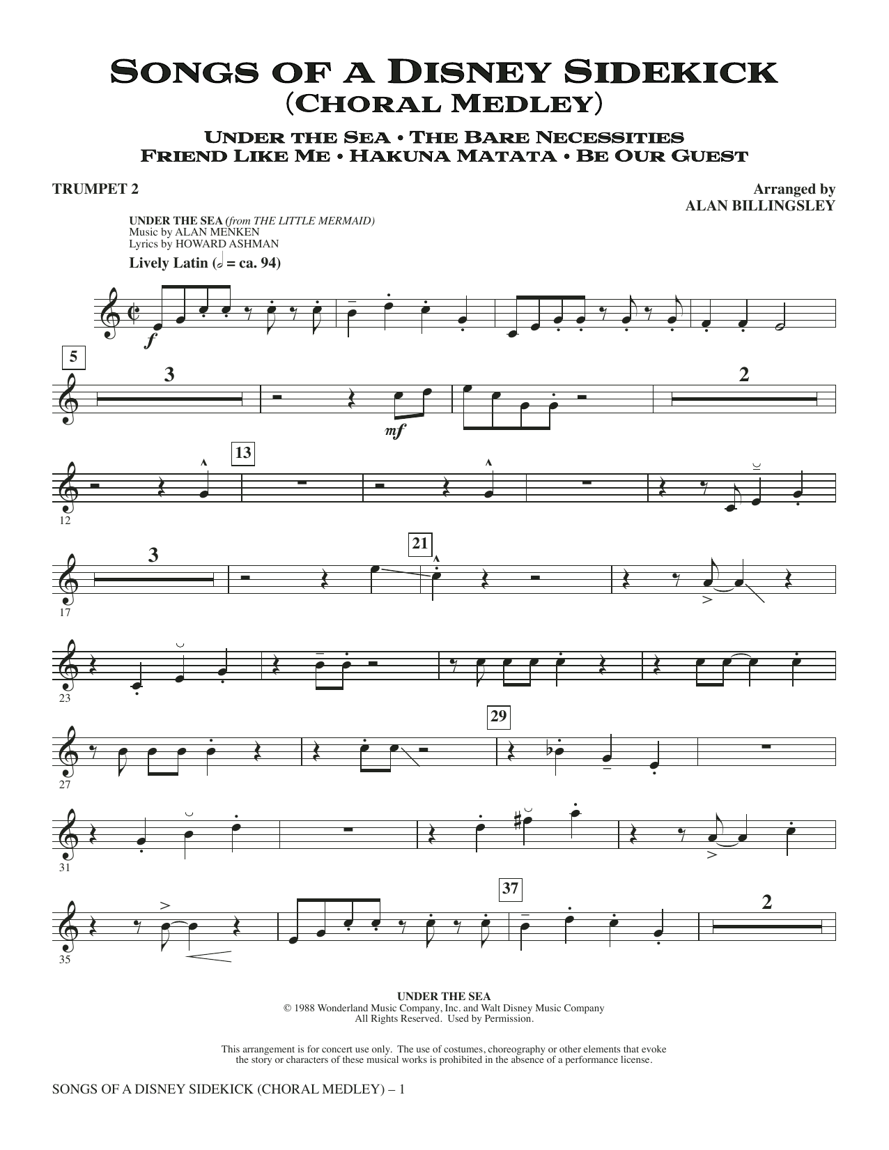 Songs of a Disney Sidekick (Choral Medley) - Trumpet 2