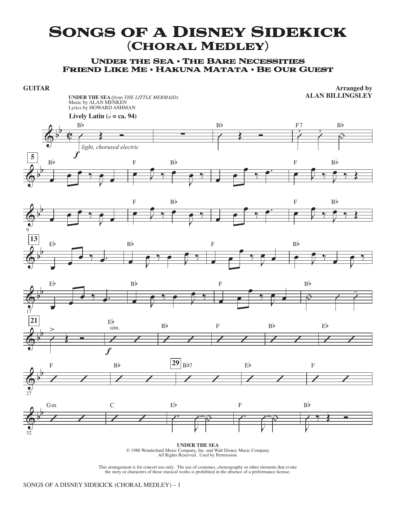 Songs of a Disney Sidekick (Choral Medley) - Guitar