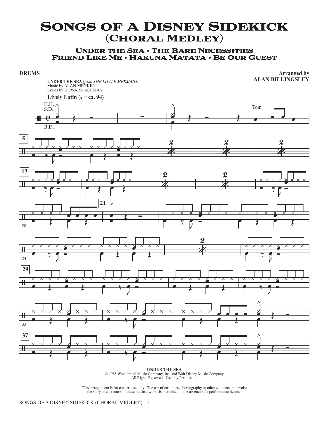 Songs of a Disney Sidekick (Choral Medley) - Drums